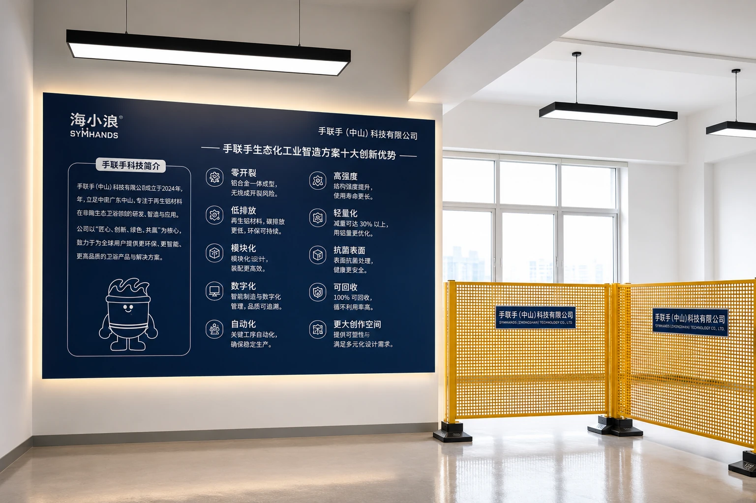 SymHands manufacturing scene for all-aluminum non-ceramic sanitaryware