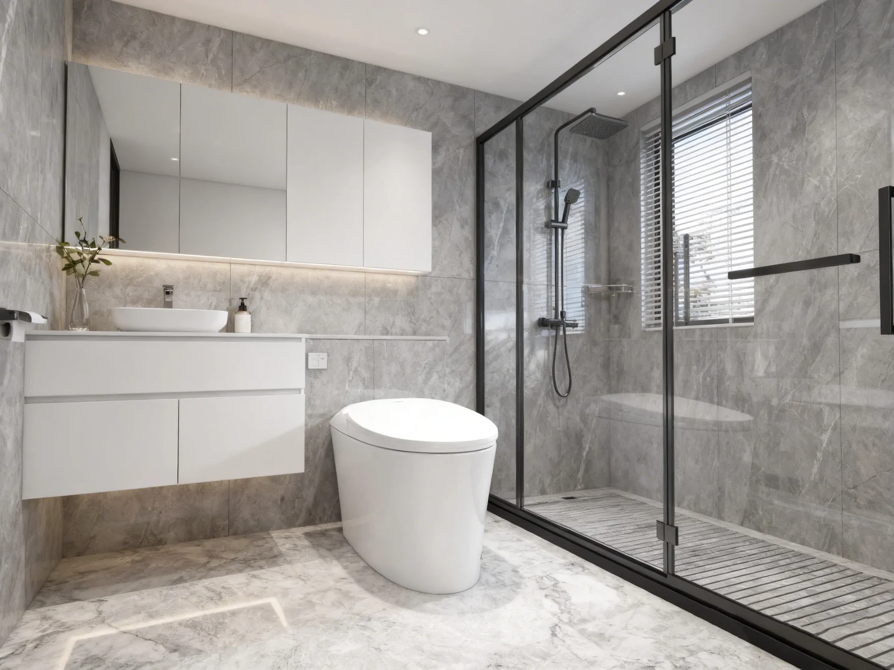 Hai Xiaolang toilet in a bright residential bathroom